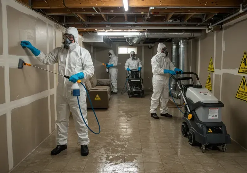 Basement Moisture Removal and Structural Drying process in Palmetto, FL